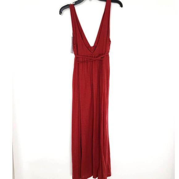 NINETY PERCENT BRUSHED TENCEL TIE V NECK DRESS NWT XS - Picture 2 of 5